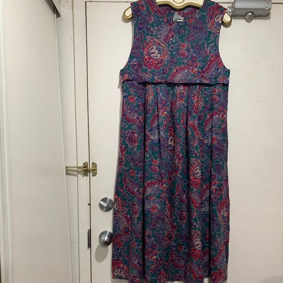 VINTAGE LAURA ASHLEY SLEEVELESS FLORAL PRINT DRESSES SIZE 10 - Picture 1 of 9